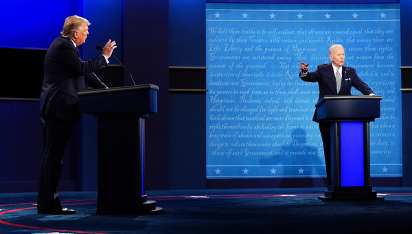 지난 9월 29일 열린 2020 미국 대선 1차 토론 모습. 