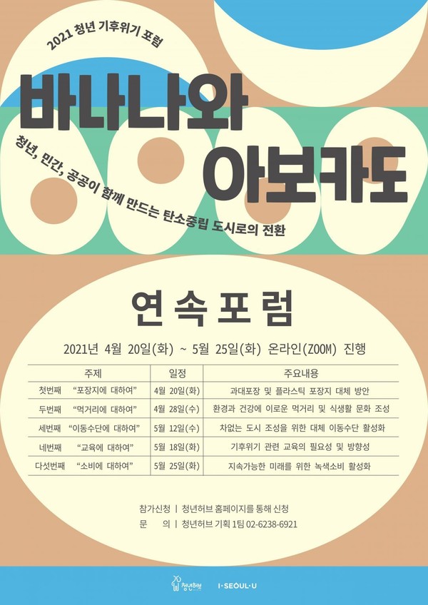 2021 청년 기후위기 포럼 '바나나와 아보카도' 포스터 / 출처=서울시 청년허브