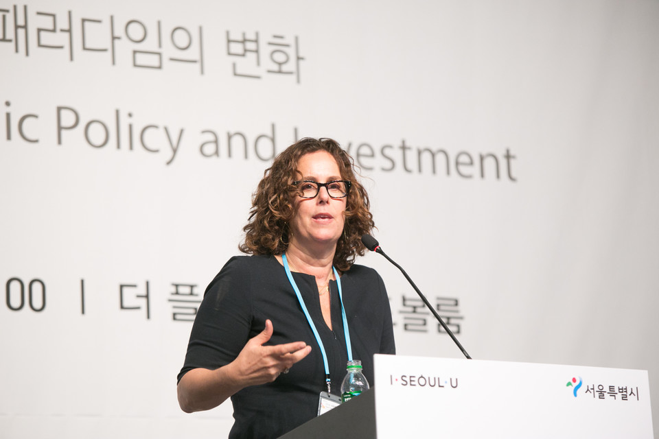 안드레아 필립스(Andrea Philips) 메이콤캐피탈 대표는 지난 2016년 ‘2016 사회성과보상사업 국제 콘퍼런스’에 참가하기 위해 한국을 찾았다./사진=서울시사회적경제지원센터