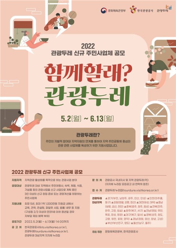 2022 관광두레 신규 주민사업체 공모 포스터 (출처=문화체육관광부)