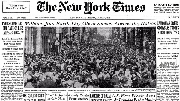 뉴욕 타임즈 지구의 날 기사(1970년)
