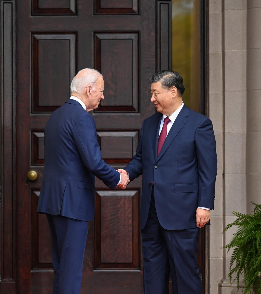 시진핑(習近平) 중국 국가주석이 15일(현지시간) 미국 샌프란시스코 피롤리 정원에서 조 바이든 미국 대통령과 중·미 정상회담을 가졌다. (사진/신화통신)