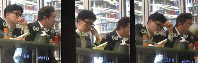 한동훈 위원장이 편의점에서 컵라면을 먹는 모습. 스트레스를 많이 받은 것으로 보인다 / 사진 = 디씨인사이드 갈무리
