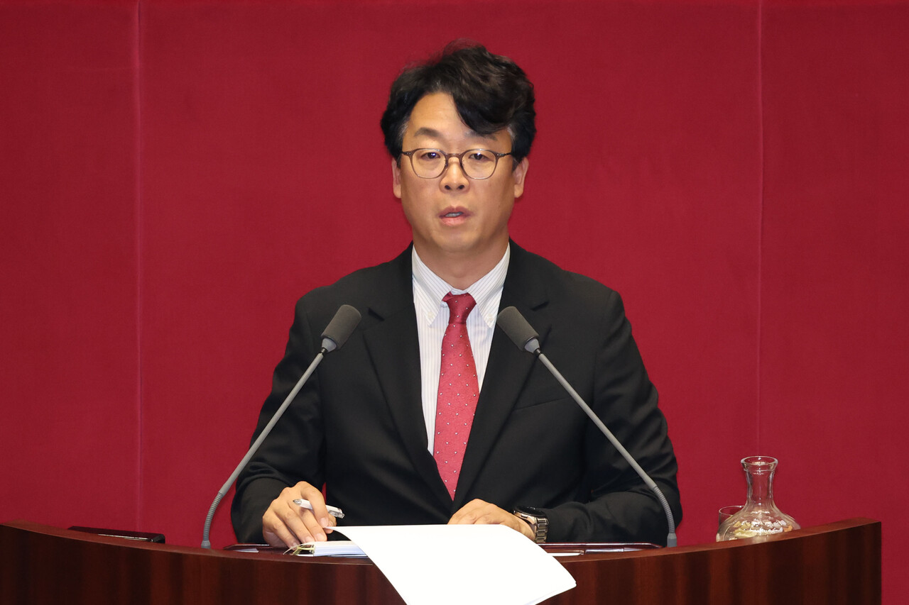 필리버스터 진행하는 곽규택 의원/사진=뉴시스