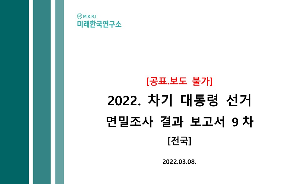 여론조사보고서 표지./자료=미래한국연구소