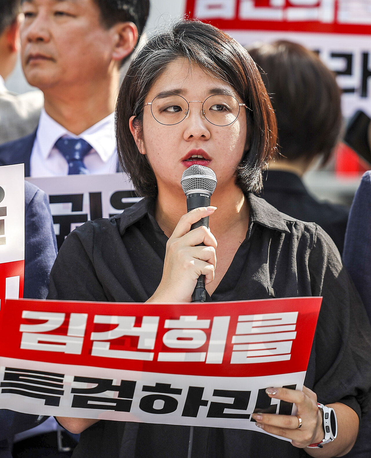 용혜인 기본소득당 대표가 30일 서울 용산구 대통령실 앞에서 열린 야5당 김건희특검법, 순직해병특검법, 지역사랑상품권법 거부권 규탄 긴급 기자회견에서 발언을 하고 있다. 2024.09.30./자료사진=뉴시스
