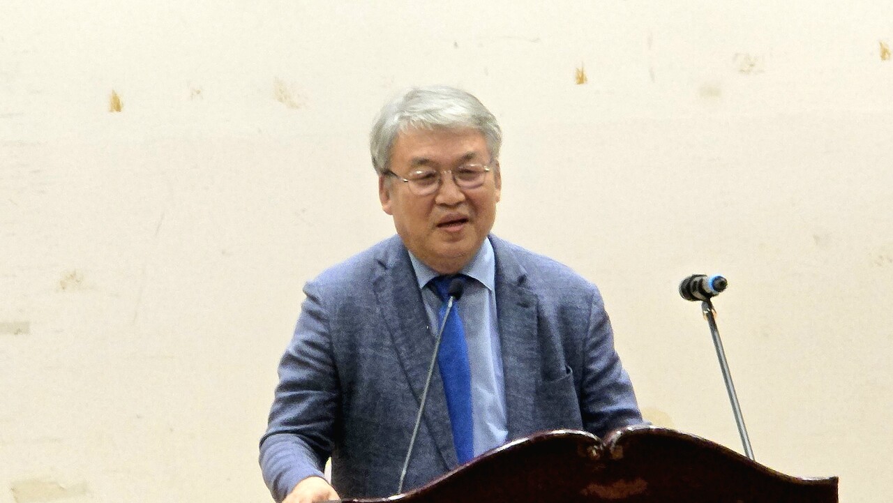 국회 대회의실에서 한국사협  30주년을 축하하기 위한 기념행사가 개최됐다. 발언하는 임종한 한국사협 회장 2024.09.25/사진=조은결 기자