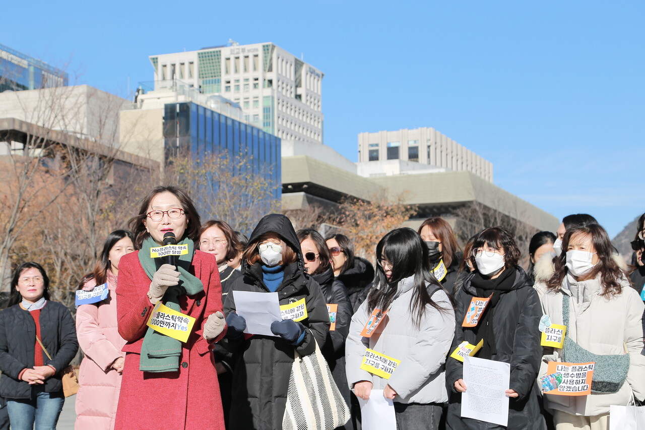 김정희 인라이프케어이종협동조합연합회 회장이 발언을 하고 있다. / 2024. 12. 3. 이수진 에디터