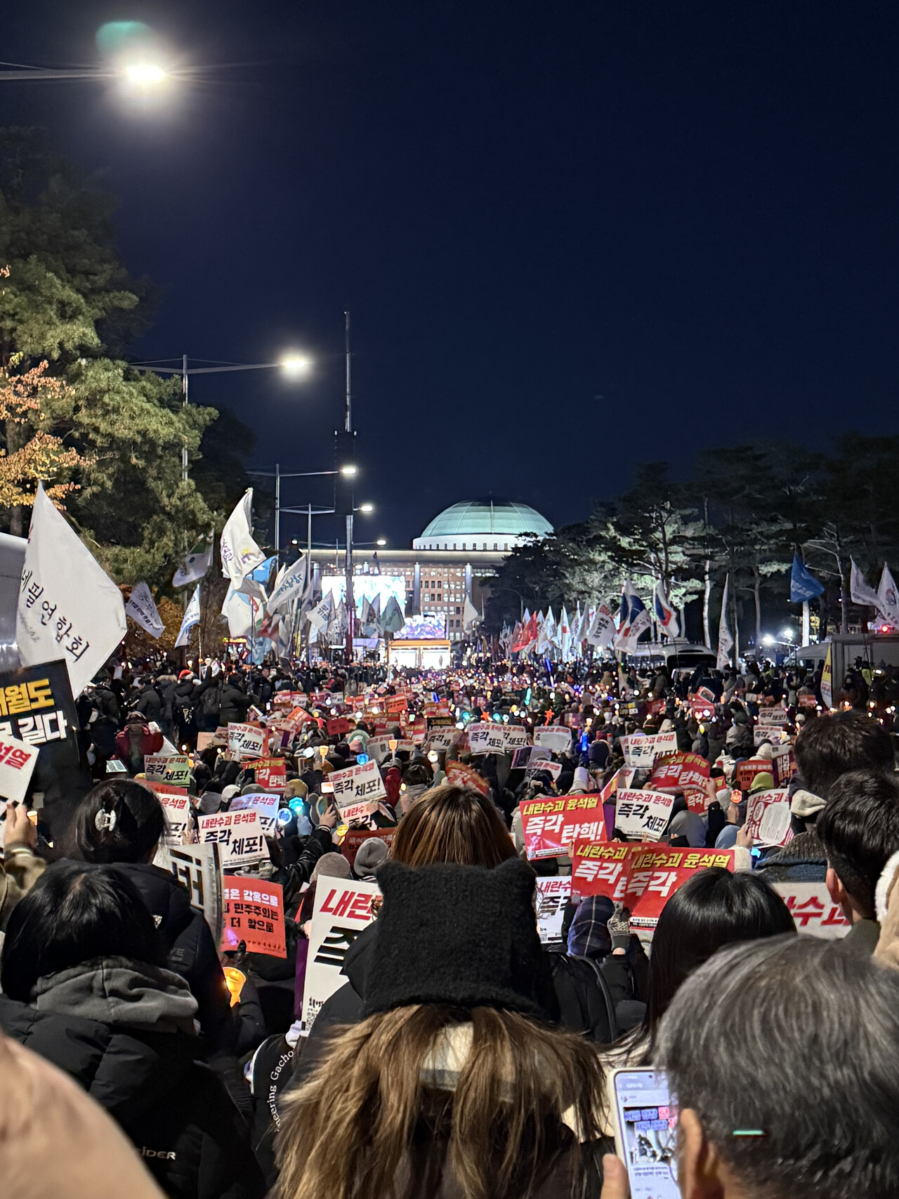 6일 서울 여의도 국회의사당 앞에서 열린 촛불집회에 참가한 시민들이 윤석열 대통령 퇴진을 촉구하고 있다. 2024.12.06 /사진=이로운넷 DB
