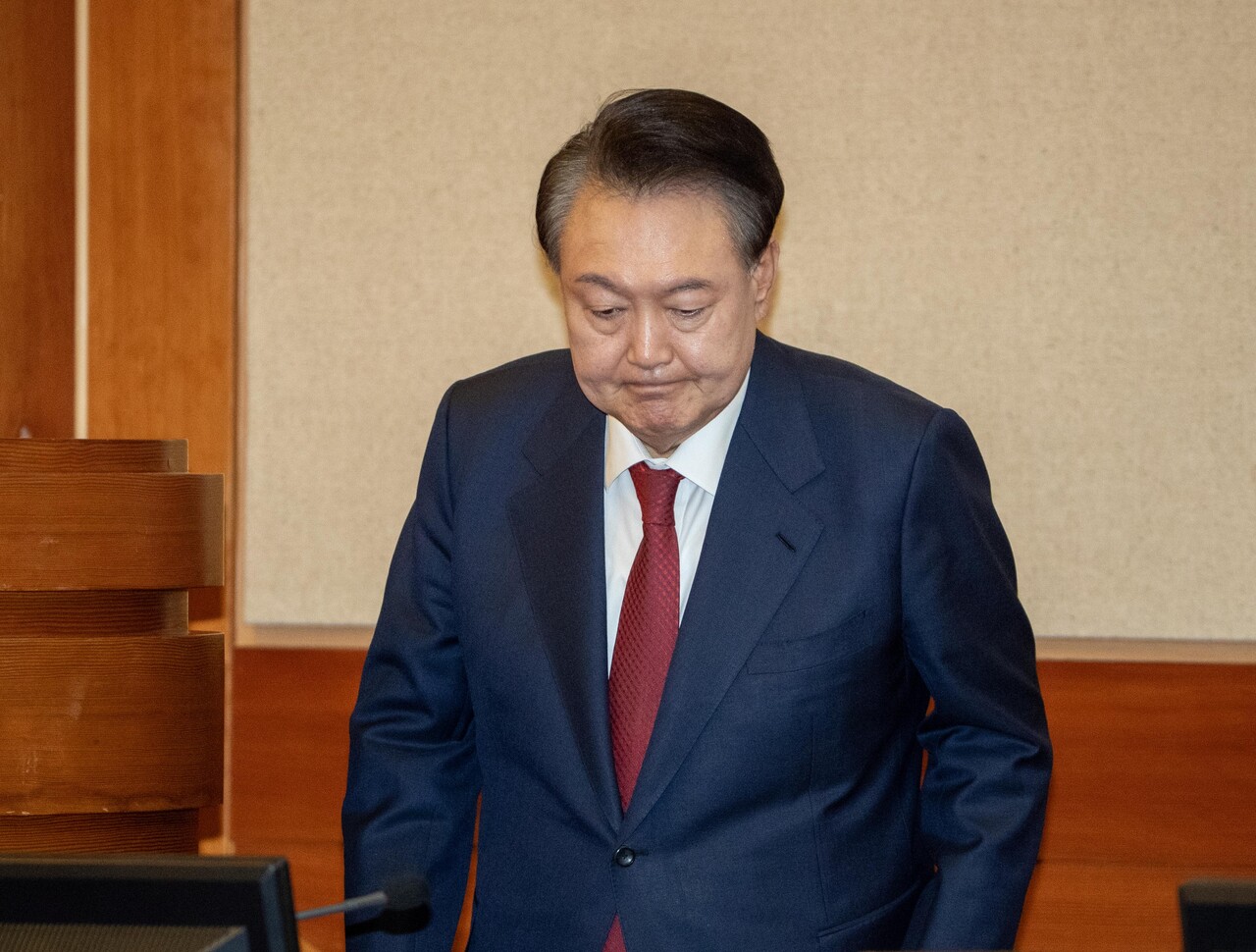 윤석열 대통령이 20일 오후 서울 종로구 헌법재판소 대심판정에서 열린 탄핵심판 10차 변론기일에 출석하고 있다. / 사진=뉴시스