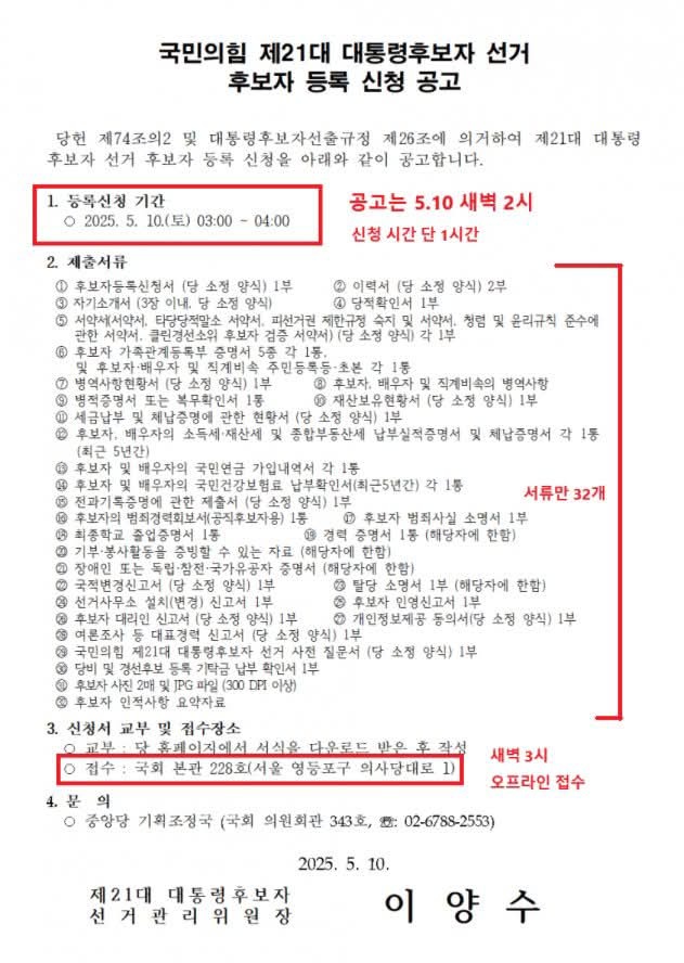 국민의힘 공고 /온라인커뮤니티 갈무리