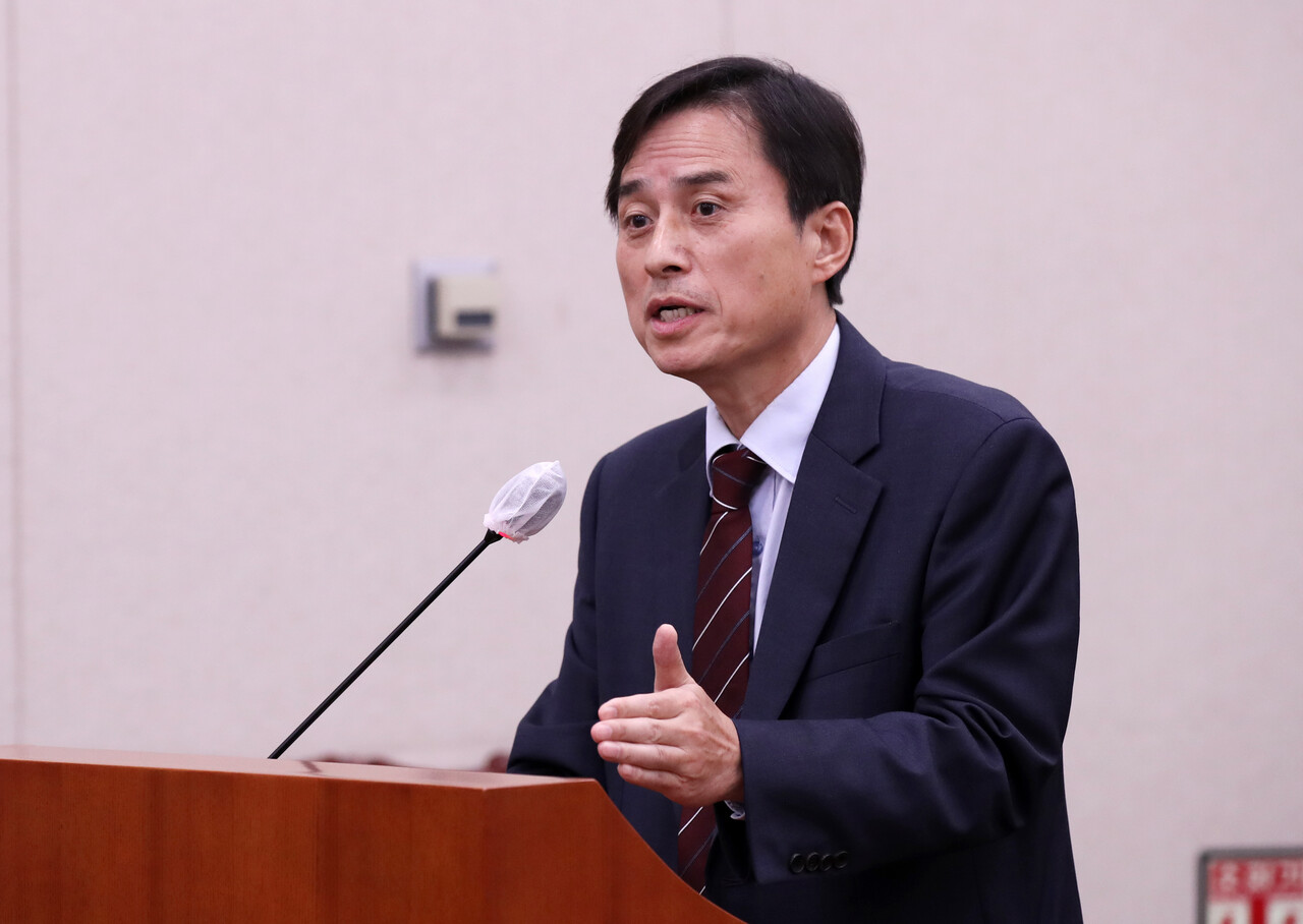 조은석 감사원 감사위원이 26일 오후 서울 여의도 국회에서 열린 법제사법위원회 종합 국정감사에서 의원 질의에 답변하고 있다. 2023.10.26./사진=뉴시스