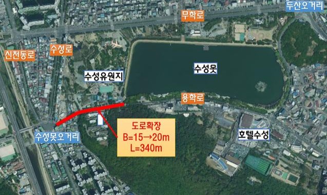 대구시, 수성못 오거리 정체 숨통 틔웠다...교통개선공사 마무리