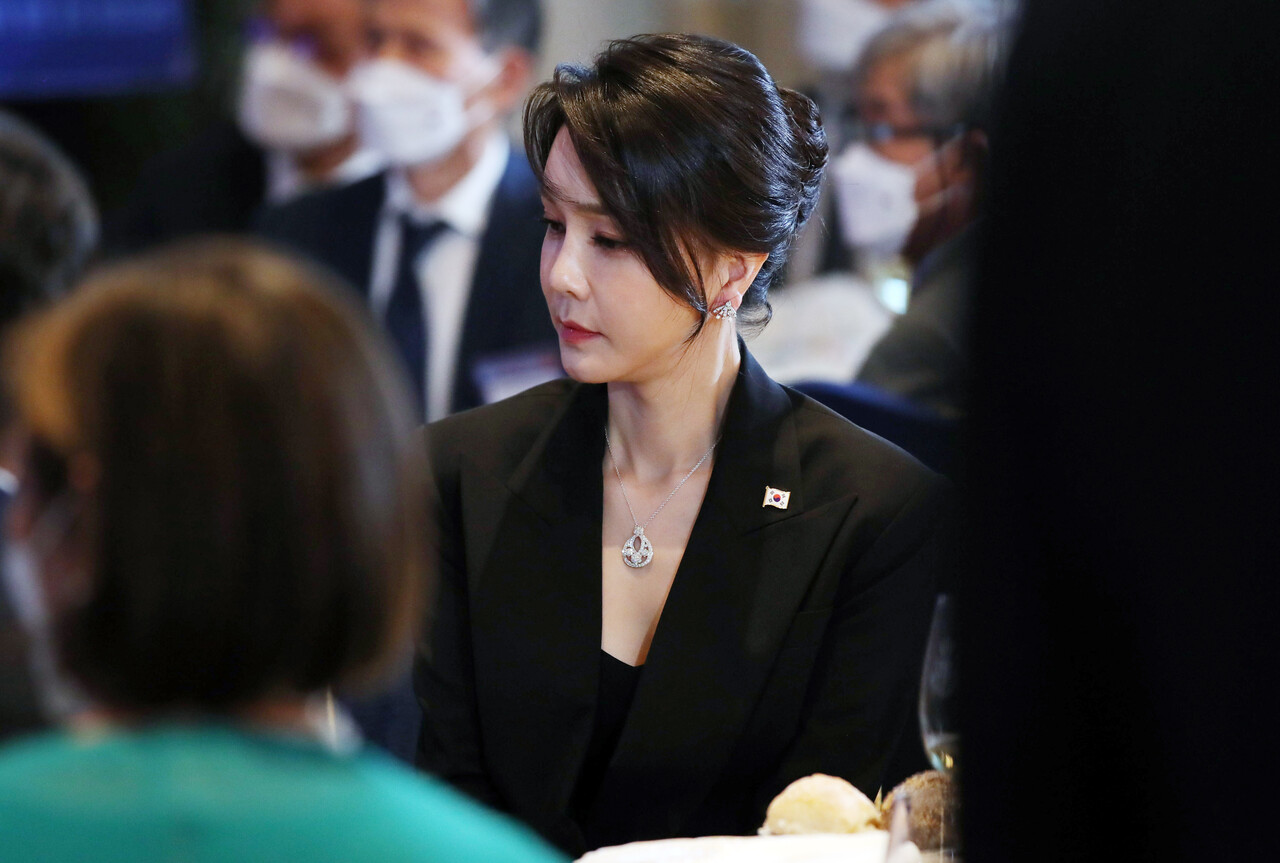 지난 2022년 6월 29일(현지시간) 스페인 동포 초청 만찬간담회에 참석한 김 여사 / 사진=뉴시스