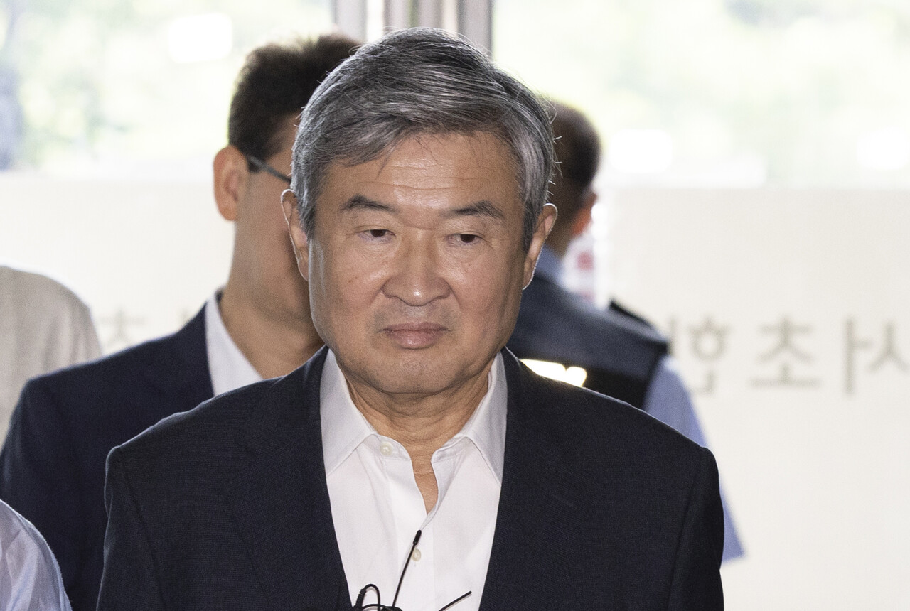 조태용 전 국가정보원장이 20일 서울 서초구 순직해병 특검팀(이명현 특별검사) 사무실에 조사를 받기위해 출석하고 있다. /사진=뉴시스