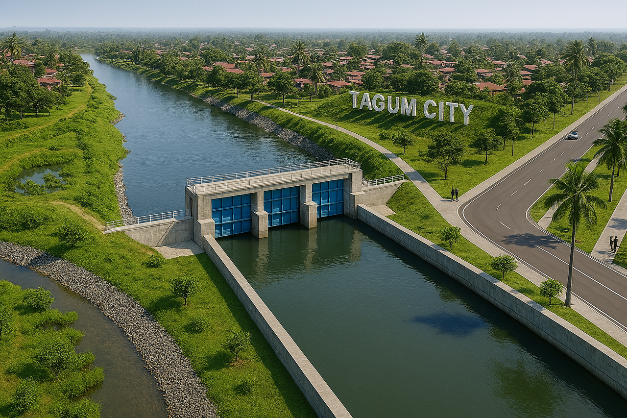 따굼 홍수조절사업 조감도/사진=HJ중공업